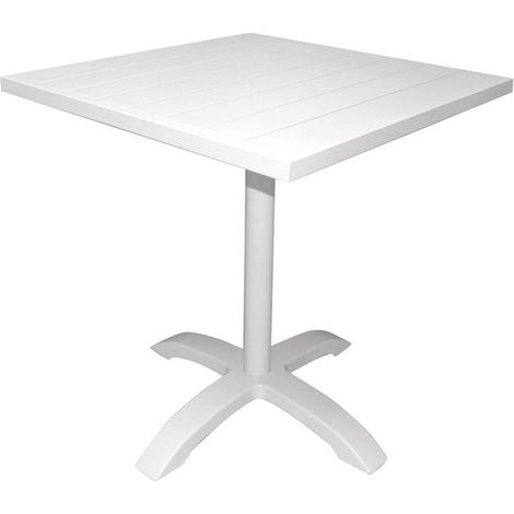 Tavolo Quadrato da Giardino in Alluminio 70x70 cm Vorghini Calipso Bianco