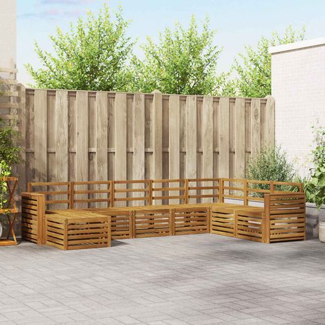 vidaXL Outdoor-Sofagarnitur 8 pcs Natur Massivholz Akazie (1/5)