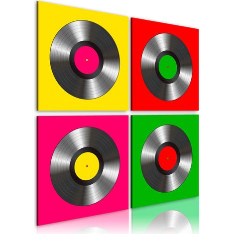 Tableau Imprimé "Vinyles : Pop Art" 40 x 40 cm (1/2)