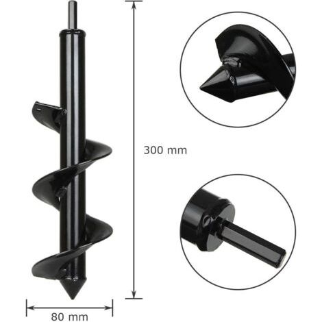 NALOOKAMIC  Tarière électrique,Mèche Tarière pour Perceuse, Jardin Foreuse Ø 83mm+ Gants, Outil de Plantation Pratique pour Fleur Planter des Arbres Arbustes
