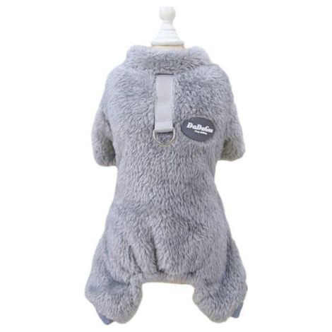 BUNTHAUS Vêtement chaud et doux pour petit chien avec jambières intégrées et anneau de traction, taille L, couleur grise