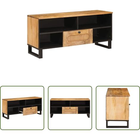 Meuble tv marron - Meuble TV Marron 100 x 33 x 46 cm Bois de mangue massif (1/5)