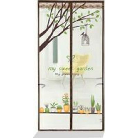 Zanzariera Magnetica per Porta, Chiusura Magnetica Alto Verso Il Basso, Chiusura Automatica, Maintaine Aria Fresca All'Interno (80 x 210 cm, Sweet Garden)
