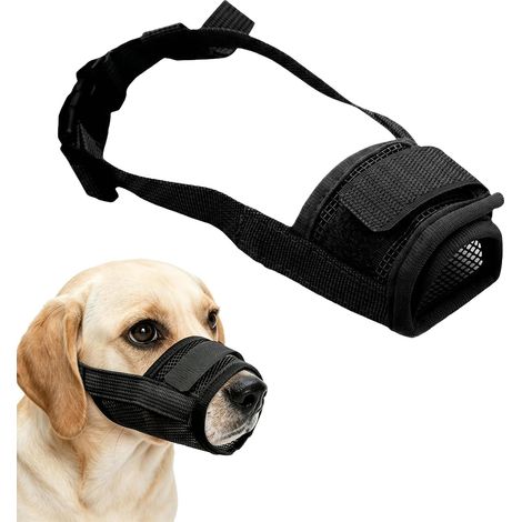 Muselière pour Chiens Souple en Nylon Taille S - Noir - Anti-Aboiement, Anti-Morsure et Anti-Intoxication - Muselière Réglable et Respirante pour Petit Chien (1/5)