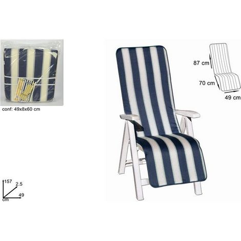 Cuscino per sdraio capri rigato blu