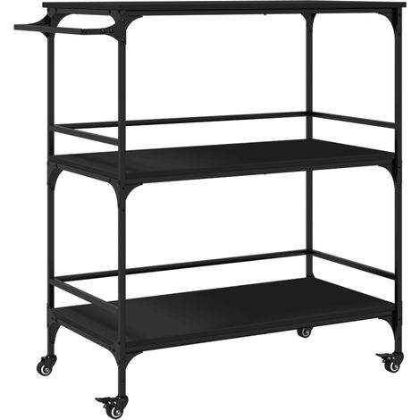 Maison Exclusive - Carrello da Cucina Nero 100,5x50x105 cm in Legno Multistrato