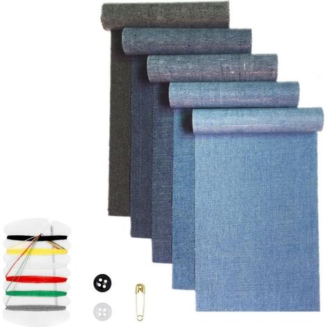(8 x 51cm)Patch Thermocollant,5 rouleaux de Patchs Jean Thermocollant Autocollant Patch Denim Patches à Repasser pour jeans pour enfants adultes (1/5)