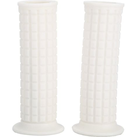 Poignées universelles rétro moto 7/8" 22mm, embouts de guidon blancs, kit de rechange pour guidon classique. (1/5)