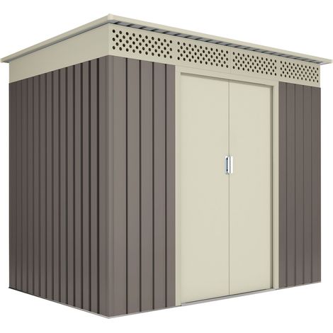 Hoggar – Abri de jardin en métal Nykop 3.02m2 – Acier galvanisé anti-corrosion – Double porte coulissante 1,62m – Dimensions 213x142x184cm (1/5)