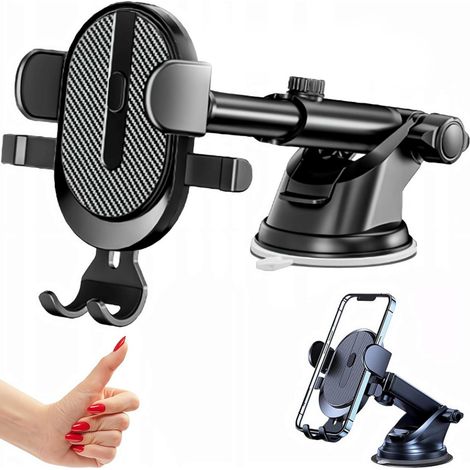 Support de téléphone de voiture 2026 amélioré, rotation à 360 degrés, support de smartphone réglable, ventouse puissante, accessoires de voiture universels, pour tableau de bord, grille d'aération et (1/5)