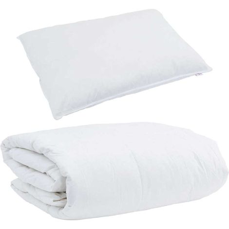 Duvet d'hiver avec oreiller 2 pcs,Couette Blanc Plume de canard CFW93746 (1/5)