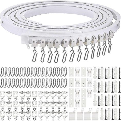 Rail de plafond flexible de 5 mètres, rail de rideau flexible, rideaux de plafond flexibles (1/4)
