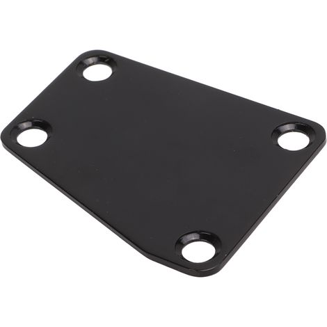 Plaque de fixation trapézoïdale en métal pour manche de guitare électrique, avec vis de remplacement, noire. (1/5)