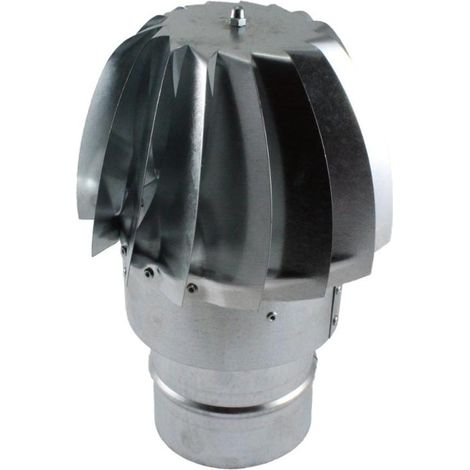 ODEM deflector eolico 200mm tz20-01 galv. , Deflector eólico redondo para salida de humos de 200mm Salida de la boca hembra Acero Galvanizado Resiste vientos de hasta 6 (1/3)