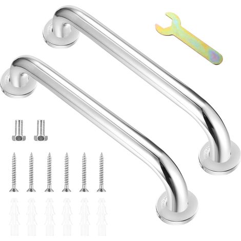 Barre d'Appui WC, Barre de Douche Antidérapante, 30 cm Barre d'appui Douche Salle de Bain, Poignée Douche en Acier Inoxydable, Barres Douche Baignoire pour Toilettes Handicapées Enceinte (1/5)