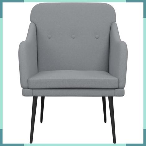 351474 Fauteuil Gris clair 63x76x80 cm Tissu (1/5)