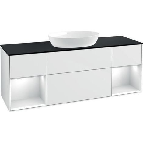 V&B Waschtischunterschrank FINION 1600x603x501mm Regal glos. wh glos. wh (1/4)