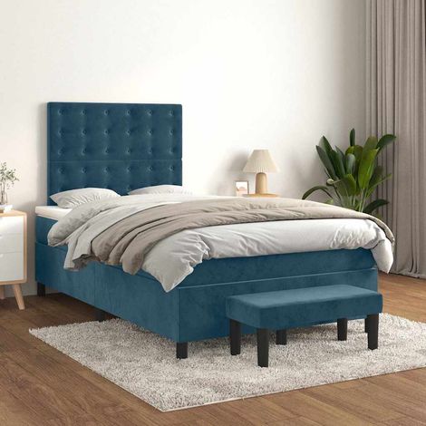 Boxspringbett mit Matratze Dunkelblau 120x190 cm Samt (1/5)