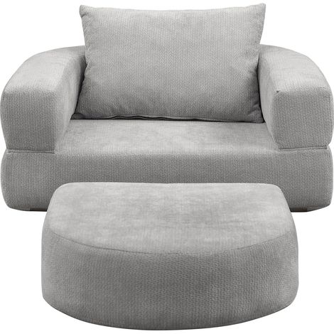 CAIziCanapé-lit futon compressé, fauteuil-lit pliant polyvalent avec coussin, canapé de sol confortable, matelas convertible pour chambre, salon, chambre d'amis, bureau (1/5)