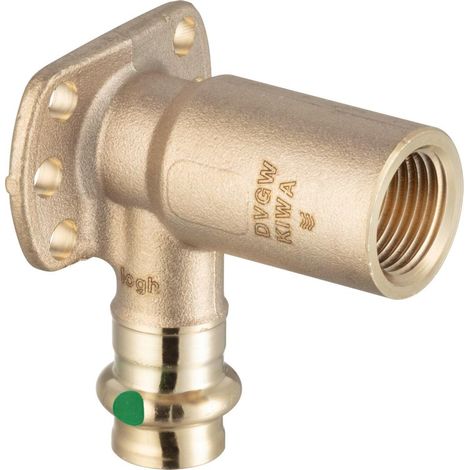 Viega Profipress Sanpress-Manguito de pared, d 15mm, Rp 1/2, L 45 bronce o bronce de silicio Modelo 2225, 116552
