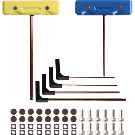 Kit d'outils de tournevis clé Allen S2 avec poignée en forme de T, tête sphérique hexagonale 5/4/3/2,5/2/1,5 mm, réparation universelle, livré avec 16 aimants + écrous carrés M3, 12 vis M3 x 8 mm, acc (1/5)