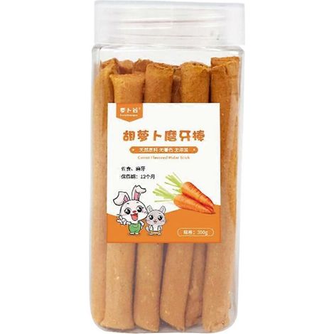 Bâtonnets de carottes à mâcher pour lapins : friandises naturelles et sans danger pour le rodage des dents. (1/5)