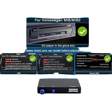 Drahtlose Auto-Konnektivität, Smartphone-Integration, Einfache Installation, Für VW Skoda Seat MIB MIB2 (1/2)