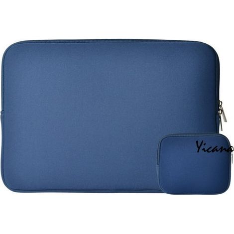 Housse Ordinateur Portable 15.6 Pouces Sacoche PC Ultrabook Étui Tablette Protection Rembourrée Doublure Velours, Poche Câble Alimentation Carrée (1/4)