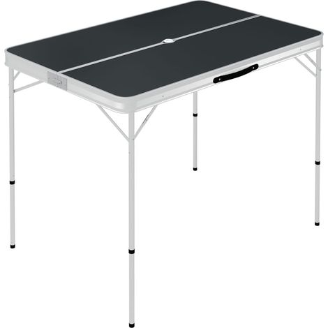 Table de camping pliable avec 2 bancs Aluminium Gris CFW112895 (1/5)