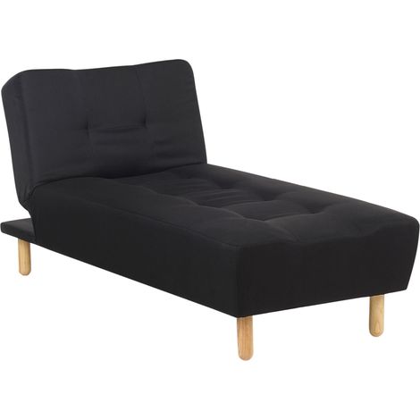 Chaise Longue ALSTEN Fabric Black