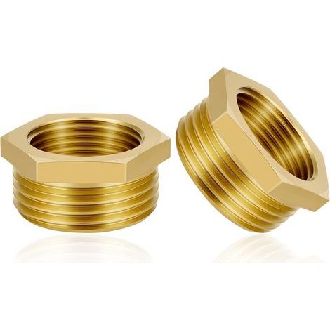 2 Pièces Réducteur en Laiton Adaptateur, 1/2 "Femelle à 3/4" Mâle Filetage en Laiton Douille Hexagonale Connecteur de Réduction, Réducteur Femelle Mâle, pour la Conversion de Tuyau (1/5)