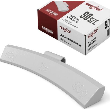 Zink-Klammergewichte für Aluminiumfelgen, Alu-Gewichte 40 g, 50 Stück (1/3)