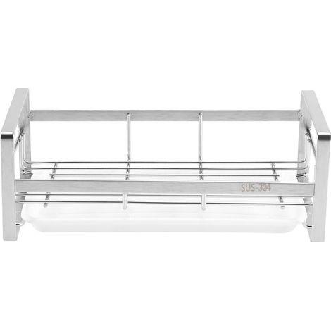 Porte-éponge, organisateur de lavabo pour salle de bain, porte-brosse et éponge, bac d'égouttage amovible-AquaForge (1/5)