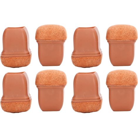 Ensemble de 8 pièces de patins carrés et épais marron pour pieds de chaise et de protections silencieuses pour pieds de table (1/5)
