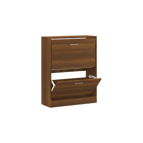 Armoire à chaussures en bois Puerto L63xH81xP24 – 2 portes rabattables-Noyer (1/5)
