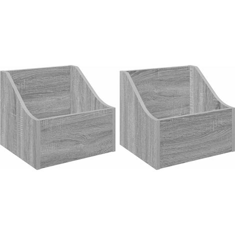 Boîte à disques LP 2 pc Sonoma gris 37 x 33 x 32 cm vidaXL