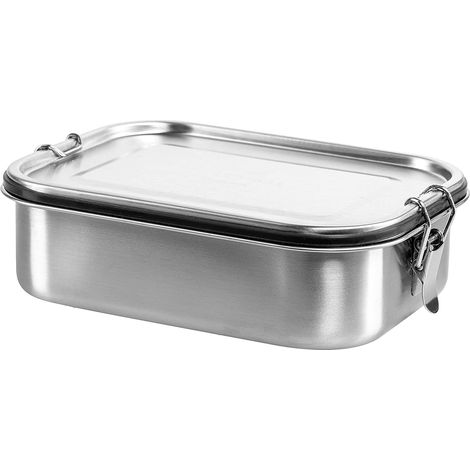 Edelstahl-Lunchbox 1400 ml mit herausnehmbarem Fach und Soßenbehälter mit Deckel - Lunchbox für Sandwiches, Salate, Acai-Bowls