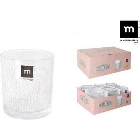 35 cls vaso cristal tallado coliseo lamediterranea - caja 6 unidades
