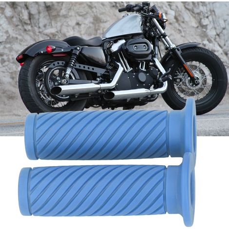 Universeller Motorradlenker 22-24 mm, aus weichem, rutschfestem Gummi, paarweise erhältlich, geeignet für Offroad-Motorräder, UTVs und ATVs, blau. (1/5)