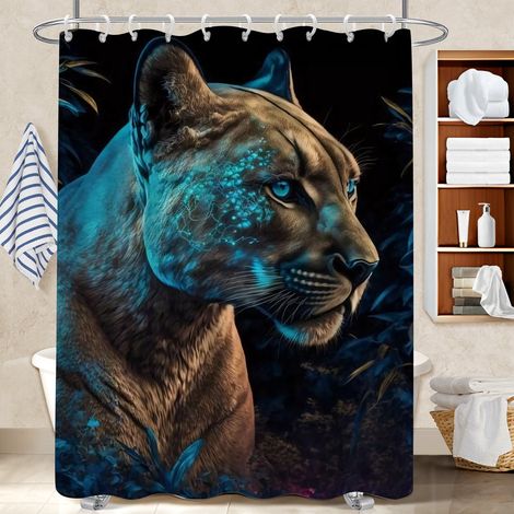 Rideau de bain imprimé polyester 180x180 séchage rapide séparation douche pour hôtel / airbnb (1/5)