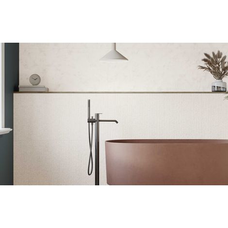 Cassis – Azulejo de pared ligero gran formato · interior - Blanco - 60x120 cm · 7 mm Relieve Milos (pared) - Caja · 2 piezas (1,44 m²) (1/4)