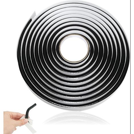 Ruban Butyle D'Étanchéité En Caoutchouc 9mm X 4m Adhésif Rond Utilisé Pour Sceller Les Phares Des Voitures Et Camions Portes Fenêtres Pare-Brises Noir (1/5)