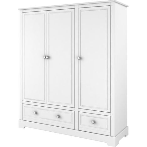 Armadio 3 ante 2 cassetti bianco 174cm (1/5)