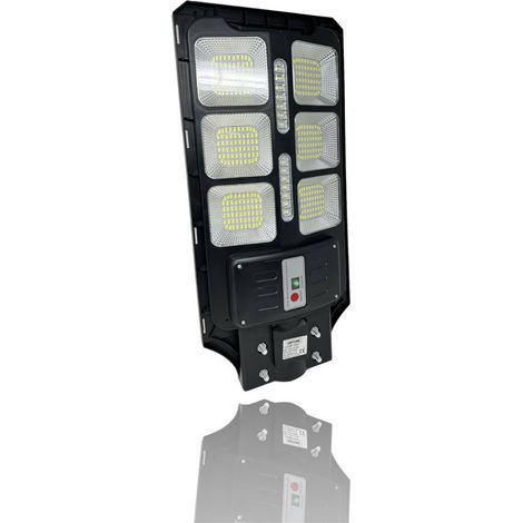 Faro stradale con pannello solare 100 watt lampione con sensore crepuscolare IP65 6500k (1/5)