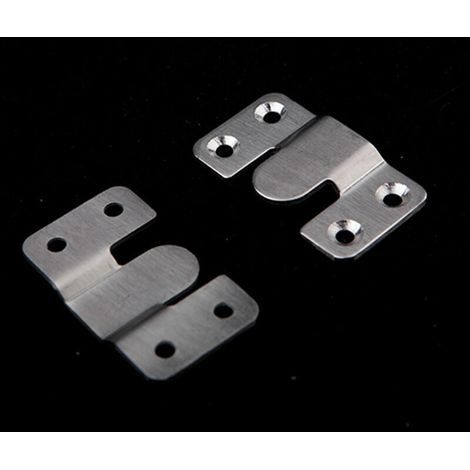 10 Pièces Support Montage Encastré Dissimulé, Supports Suspension Emboîtement Robuste, Connecteur de Meubles, Matériel Suspension Mural Acier Inox Suspendu pour Photos, Miroirs, Sffichage d'image (1/5)