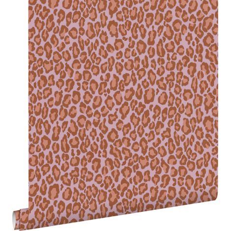 papier peint peau de léopard terracotta et lilas violet  - ESTAhome (1/5)
