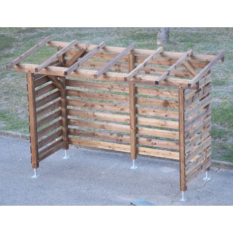 WMU – Abri de jardin bois épicéa traité autoclave 3m x 1.18m – Dimensions extérieures 348 x 140 x 218 cm – Fabrication française (1/4)