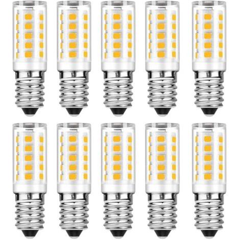 E14 LED light bulb, cool white 6000 K, 5 W equivalent to 50 W incandescent lamp, 400 lm, not dimmable, 10 pieces