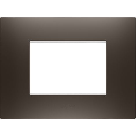 PLAQUE EGO RECT. 3P TEINTE MARRON GEWISS GW16003BS