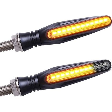 Clignotants moto LED universels 2pcs – Ambre – DC 12V – Haute luminosité – Homologués E11 – Caoutchouc flexible résistant (1/5)